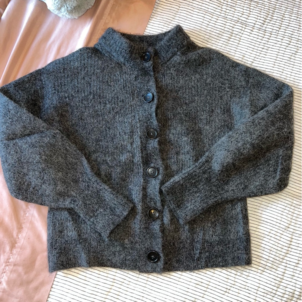 Everlane Grey Alpaca Cardigan medium